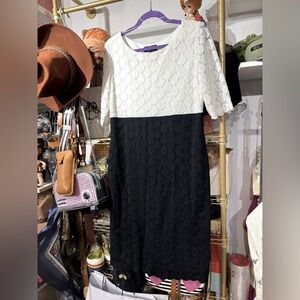 010C // Ronnie Nicole b&w lace dress // 14